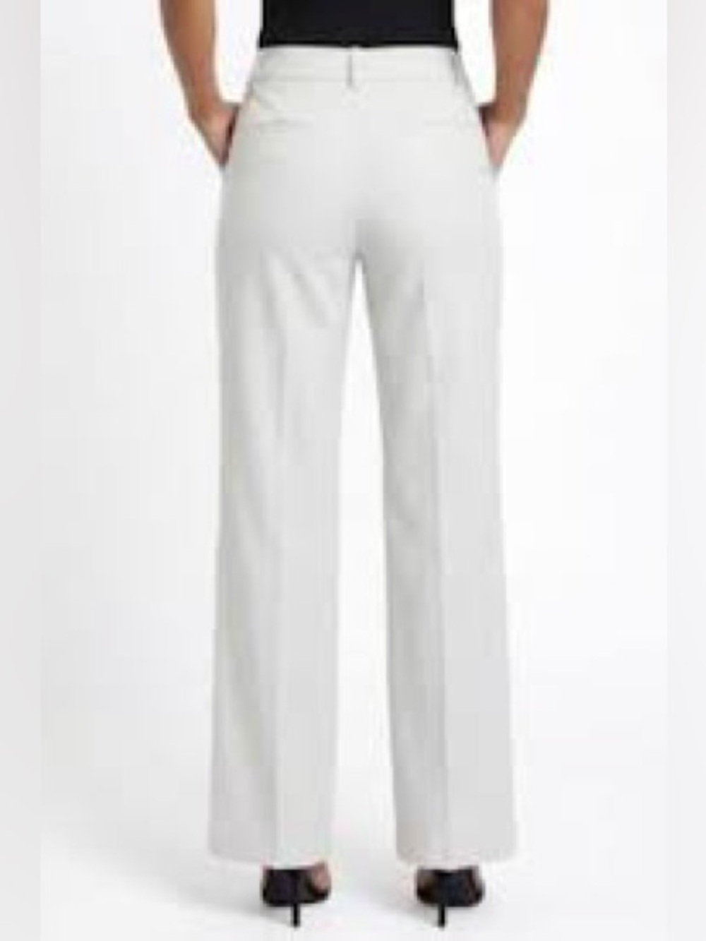 Worthington White Wide-Leg high waist pleated Dress Pants
